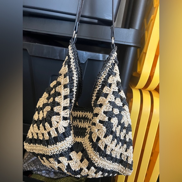 unbranded Handbags - Blue and white straw purse grab bag